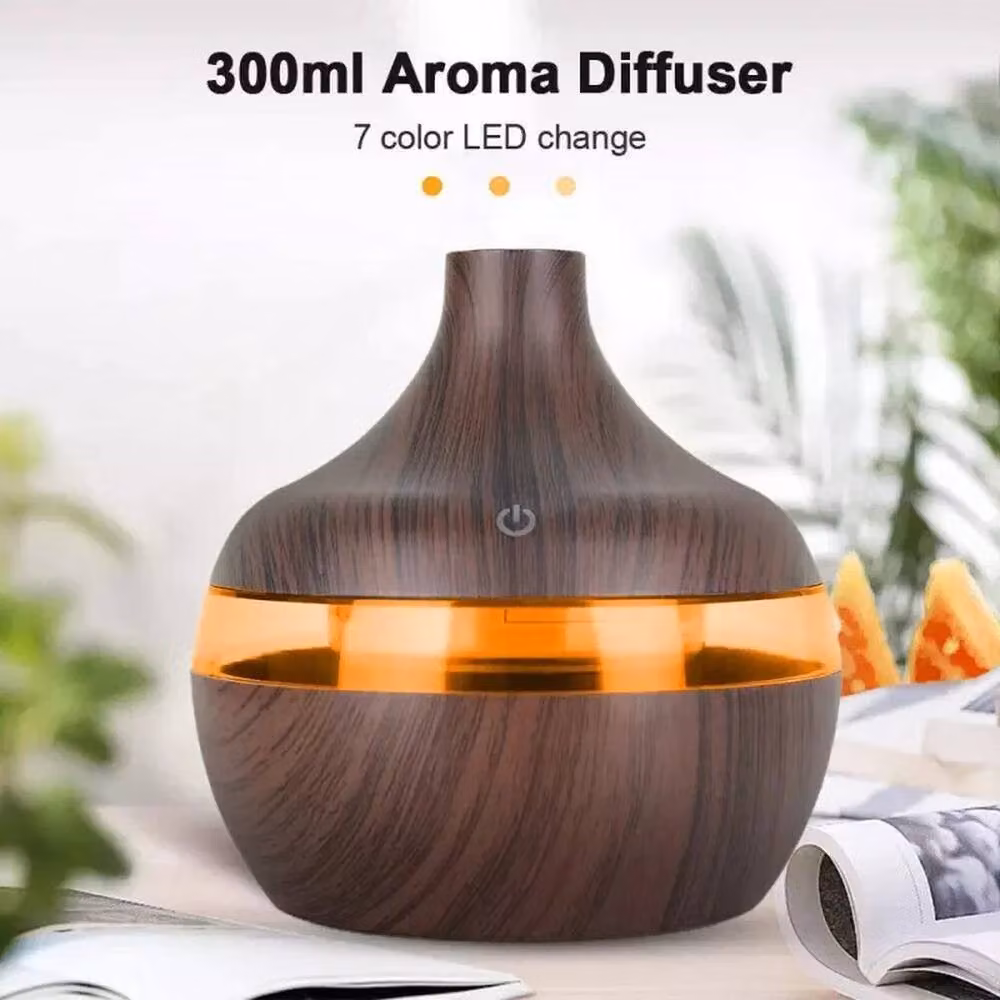 NESTLUNE Ultrasonic LED Aroma Diffuser and Humidifier in Brown – 4
