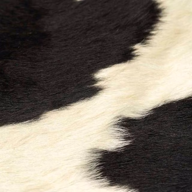 Berkfield Home Real Cowhide Rug in Black and White, W: 180 cm, D: 220 cm
