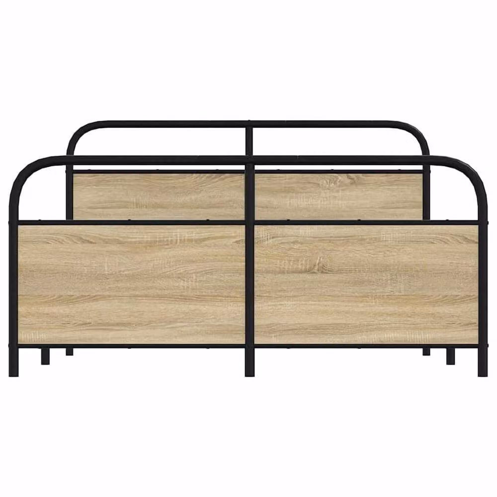 Berkfield Home Metal Bed Frame in Black, W/D/H: 150 x 200 cm King Size