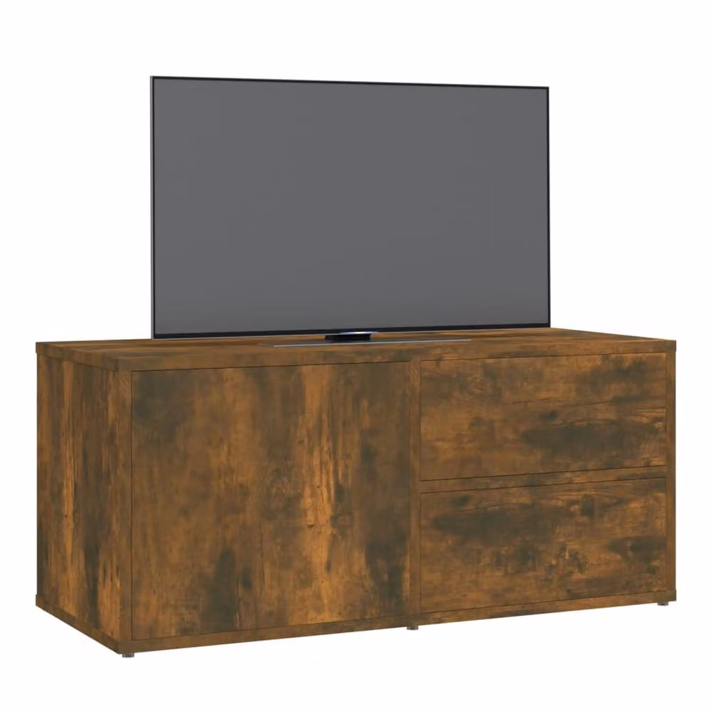 Berkfield Home Modern Smoked Oak TV Cabinet in Brown, W/D/H: 80 x 34 x 36 cm – 3