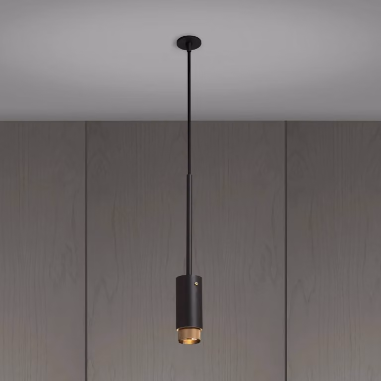 Buster + Punch Exhaust Pendant Spotlight in Black and Gold/Brass Metal