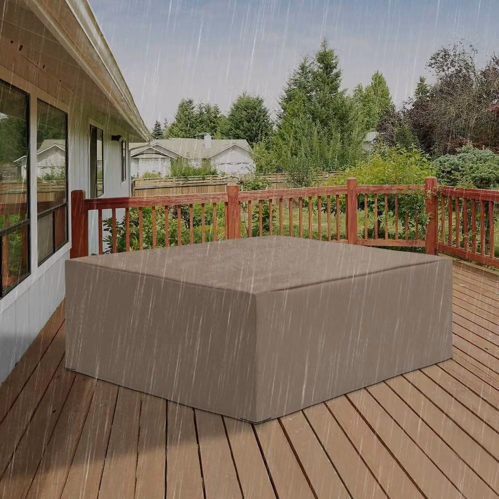 NESTLUNE Water Repellent Outdoor Furniture Protective Cover, Brown, W: 275 cm, D: 205 cm, H: 15 cm – 2
