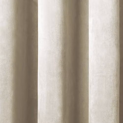 Laurence Llewelyn-Bowen Montrose Collection Ivory Velvet Blackout Eyelet Curtains, 2 Panels, W: 117 cm, H: 182.88 cm – 2