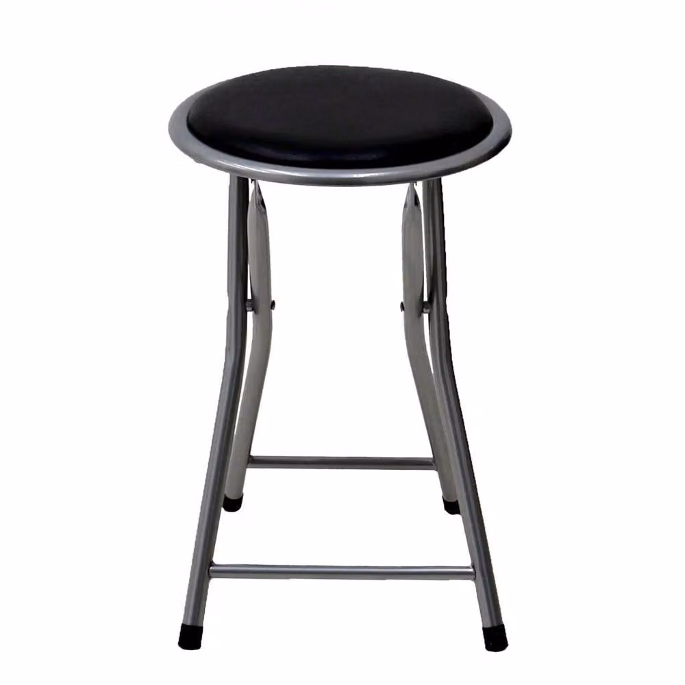 FLAVORA Black Foldable Padded Metal Bar Stool – 2