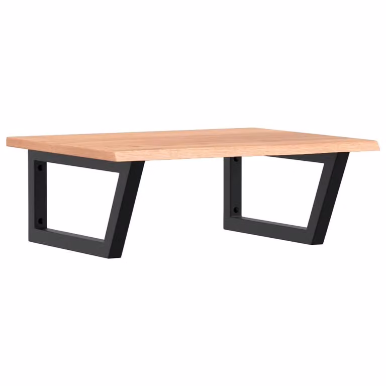 Berkfield Home Elegant Wall Mounted Basin Shelf in Brown Oak and Black Steel