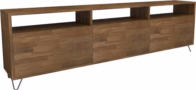 Destina Home Oliver Brown Pine Wood and Metal Handmade TV Stand and Media Console for TVs up to 77 inch