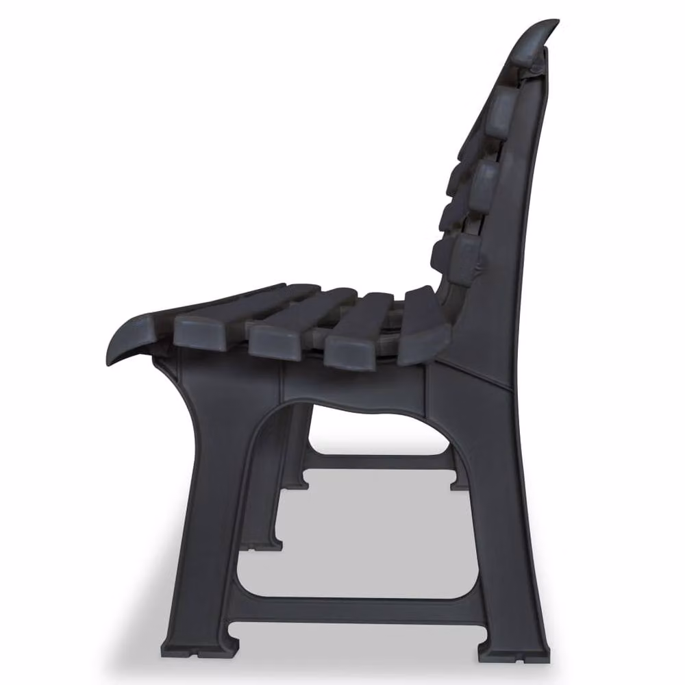 Berkfield Home Classic Garden Bench in Anthracite and Black Plastic, Width: 145.5 cm – 3