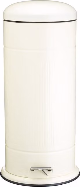 KitchenCraft Living Nostalgia 30 l Pedal Bin in Beige and White with Removable Inner Bucket