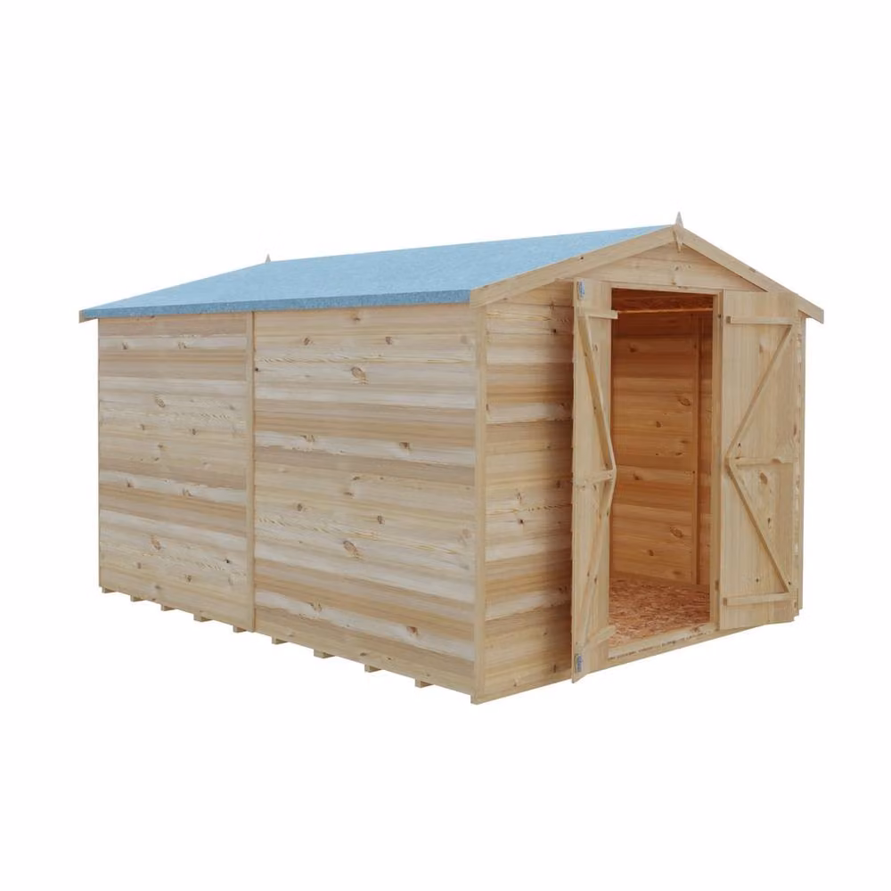 Shires Overlap Apex Shed with Double Doors in Brown – 2