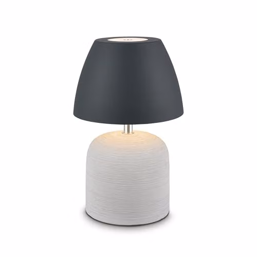 Briloner Rechargeable LED Table Lamp with Ceramic Base, Dimmable Touch Control, IP44 Outdoor Use, Grey-Anthracite, H 22 cm x W 13.5 cm x D 13.5 cm – 6