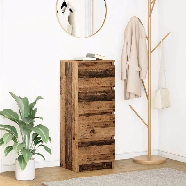 Berkfield Home Rustic Old Wood Sideboard in Brown, W/D/H: 37.5 x 35 x 99 cm – 1