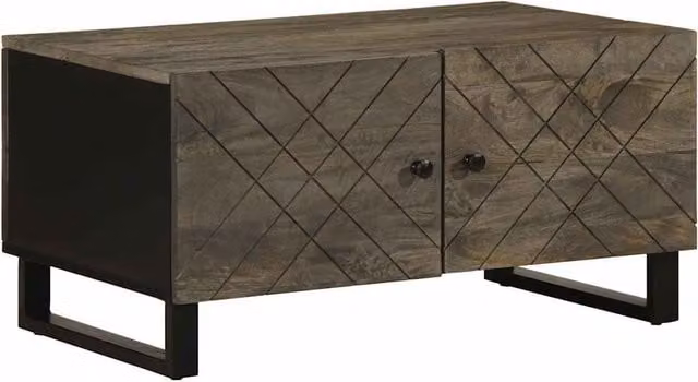 Berkfield Home Black Mango Wood Coffee Table W/D/H: 80 x 50 x 40 cm – 1