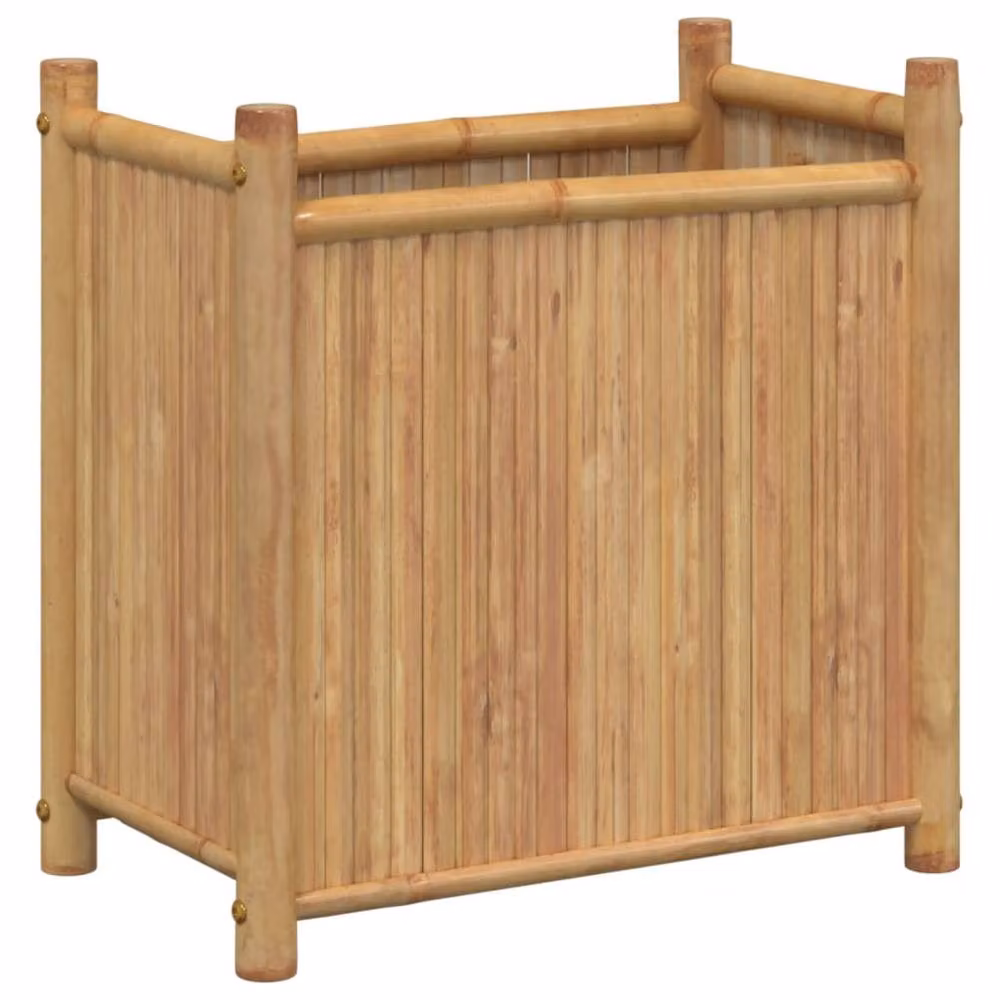 Berkfield Home Bamboo Planter Tub in Brown, W/D/H: 30 x 50 x 50 cm – 2