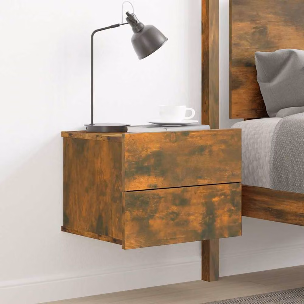 Berkfield Home Smoked Oak Bedside Cabinet in Brown, W/D/H: 40 x 30 x 30 cm – 2