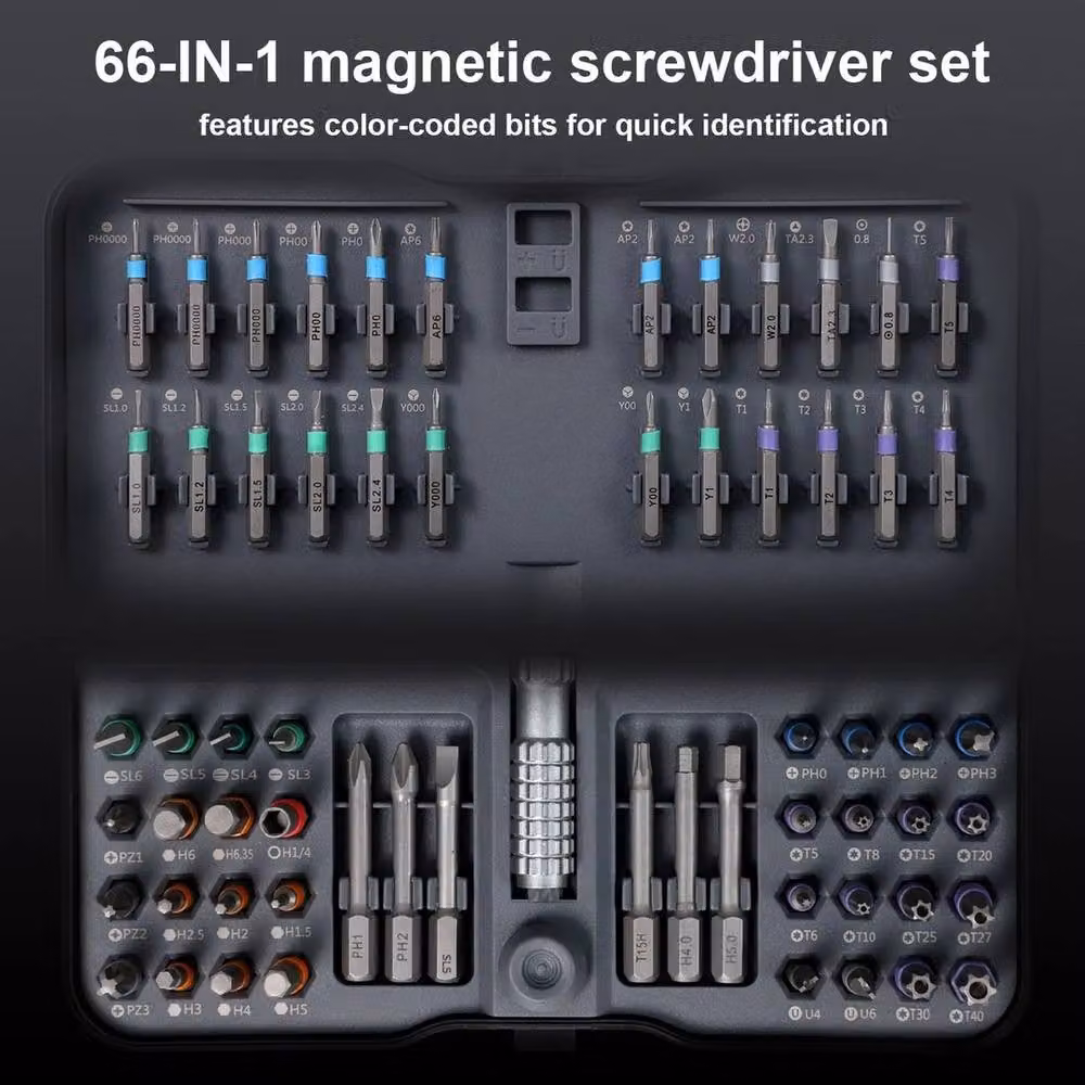 SPETLEK 66 in 1 Magnetic Ratchet Screwdriver Set in Black Alloy Steel – 2