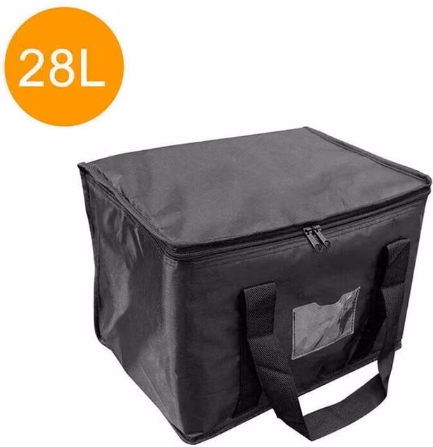 NESTLUNE 28L Insulated Food Delivery and Grocery Shopping Bag in Black