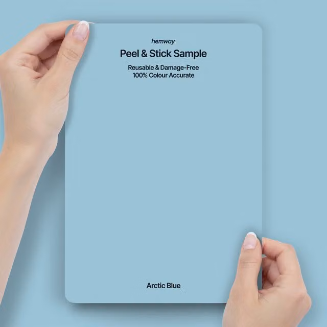 Hemway Interior Paint Sample Peel and Stick Swatch in Arctic Blue