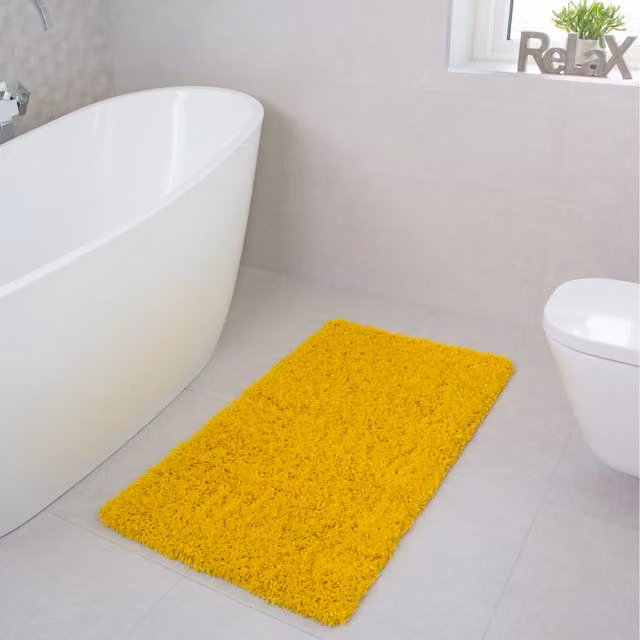 The Rug House Soft Value Shaggy Living Area Rug, Yellow, W: 80 cm, D: 50 cm