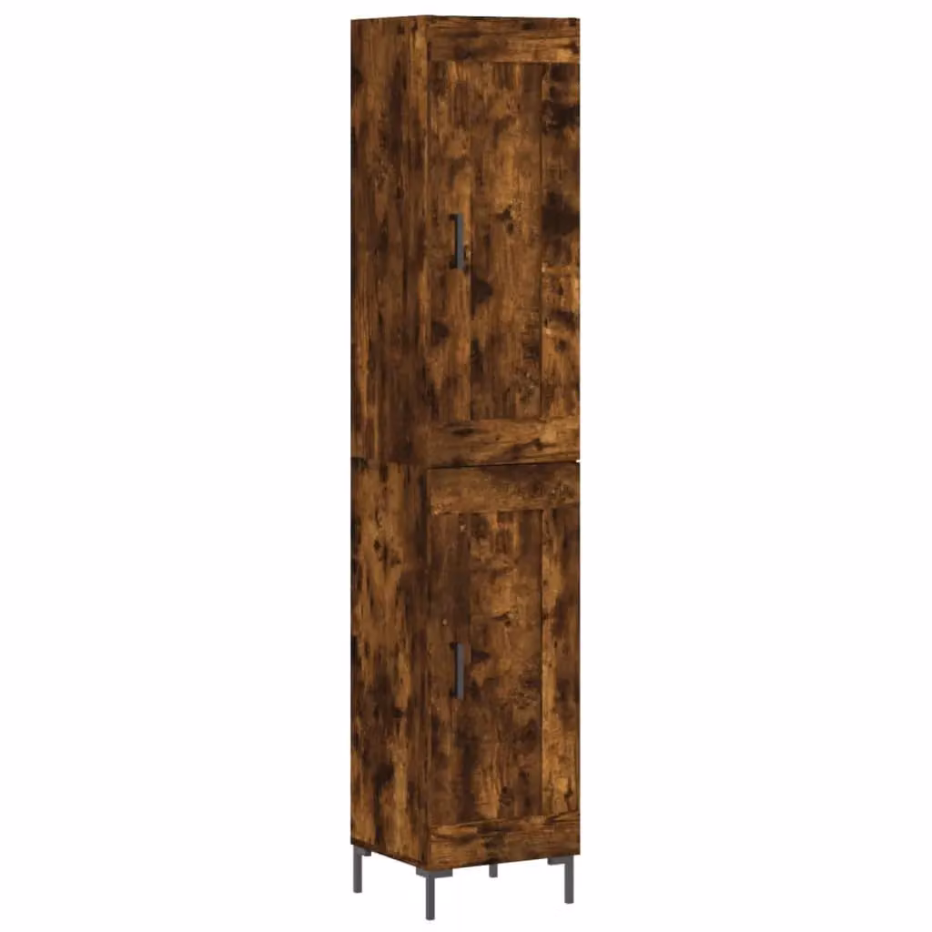 Berkfield Home Smoked Oak Highboard in Brown, W/D/H: 34.5 x 18 x 180 cm – 2