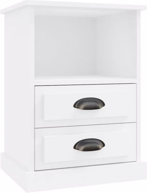 Berkfield Home White Bedside Cabinet W/D/H: 43 x 36 x 60 cm