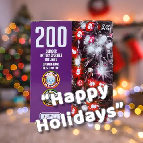 VFM e-Store Christmas String Lights with 200 Bulbs in White, Red and Multicolour – 5