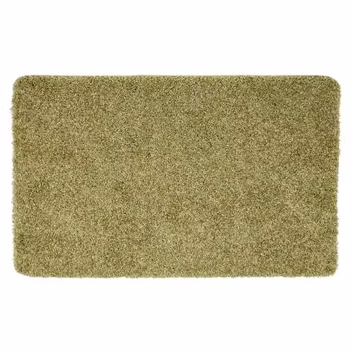 My Mat Green Non-Slip Washable Shaggy Pile Rectangular Doormat W/D/H: 60 x 100 cm – 1