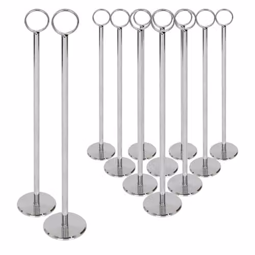 Argon Tableware Silver Stainless Steel Table Number Holders, Pack of 12, Height: 30 cm – 1