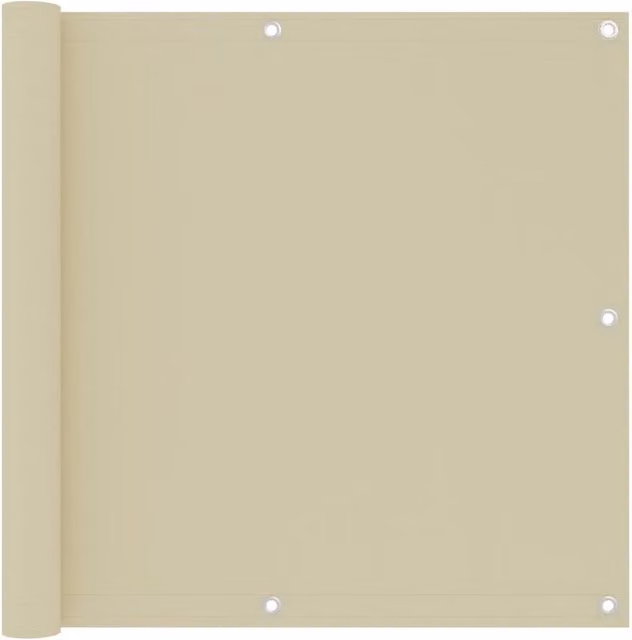 Berkfield Home Balcony Screen in Beige Oxford Fabric, W: 90 cm, H: 500 cm