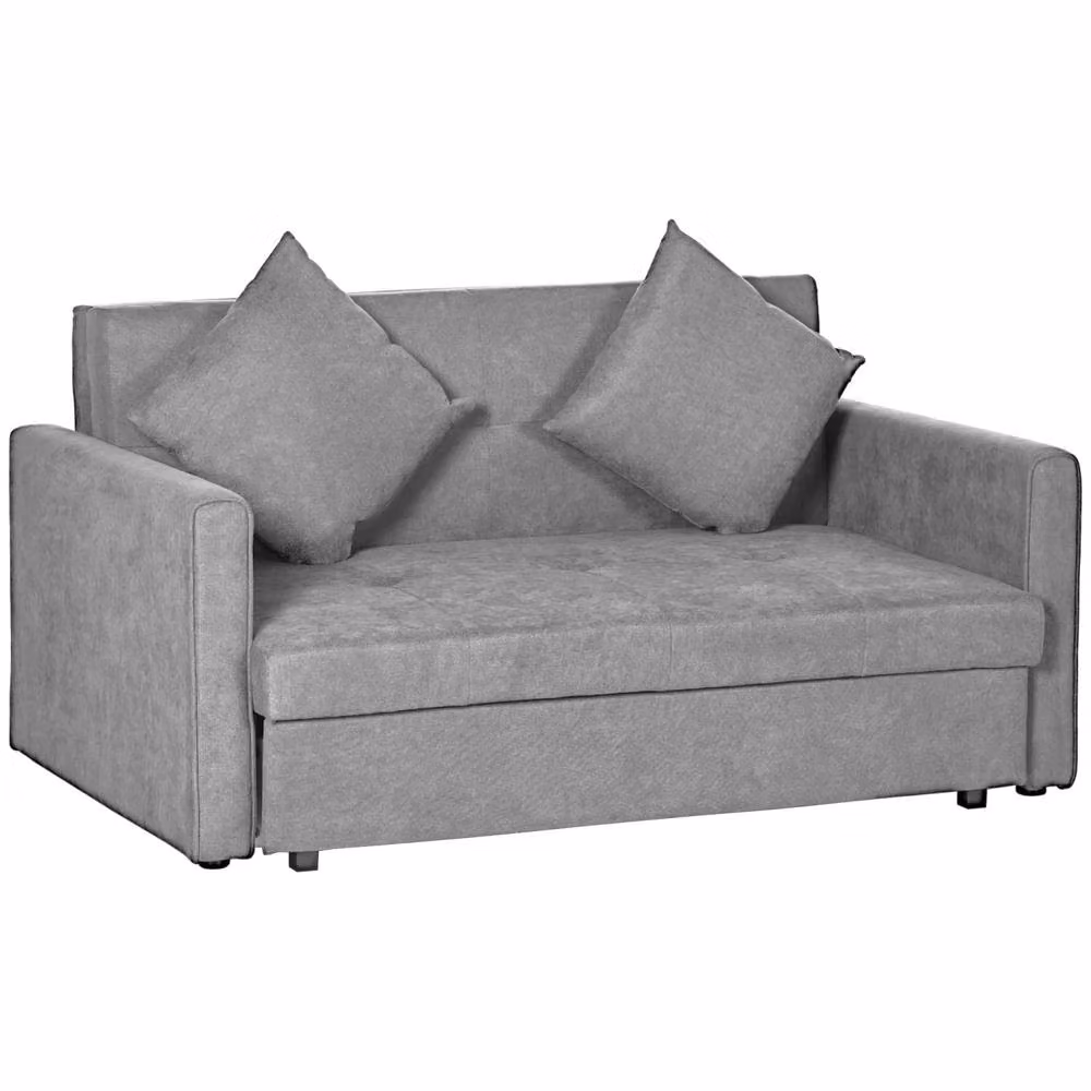Wyld Haus Lane Mili Snow Flannel Grey 2 Seater Sofa Bed with Built In Storage, W/D/H: 152 x 78 x 140 cm – 2