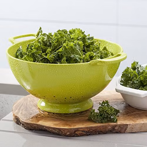 Zeal Melamine Colander with Handles and Feet, Green, 24 cm – 4