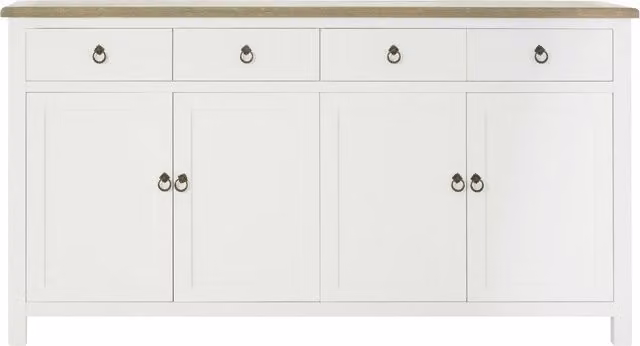 Orsina Mid Century Modern Four Door Sideboard in White