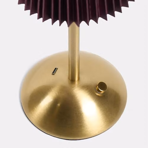 OHS Rechargeable LED Cordless Table Lamp with Touch Control in Burgundy and Gold/Brass – 7