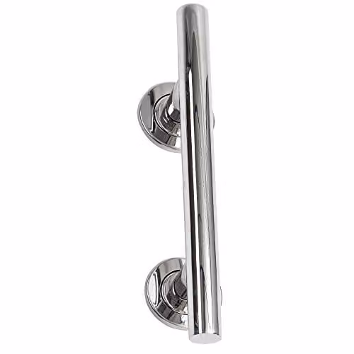 NRS SPA Silver Stainless Steel Straight Grab Rail with Concealed Fixings, Length: 35 cm