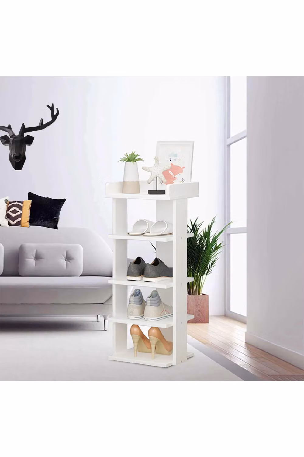 Living and Home 5 Tier White Shoe Rack Organizer Storage Stand – 2