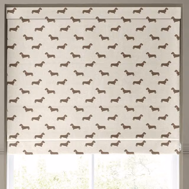 Emily Bond Basil Made to Measure Blackout Roman Blind in Stone