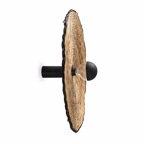 Netlighting Costas 600 Black Rattan Wall and Ceiling Lamp – 1
