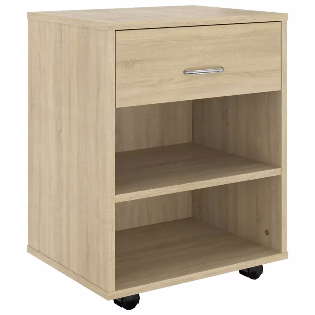 Berkfield Home Rolling Cabinet in Sonoma Oak, Brown, W/D/H: 46 x 36 x 59 cm – 2