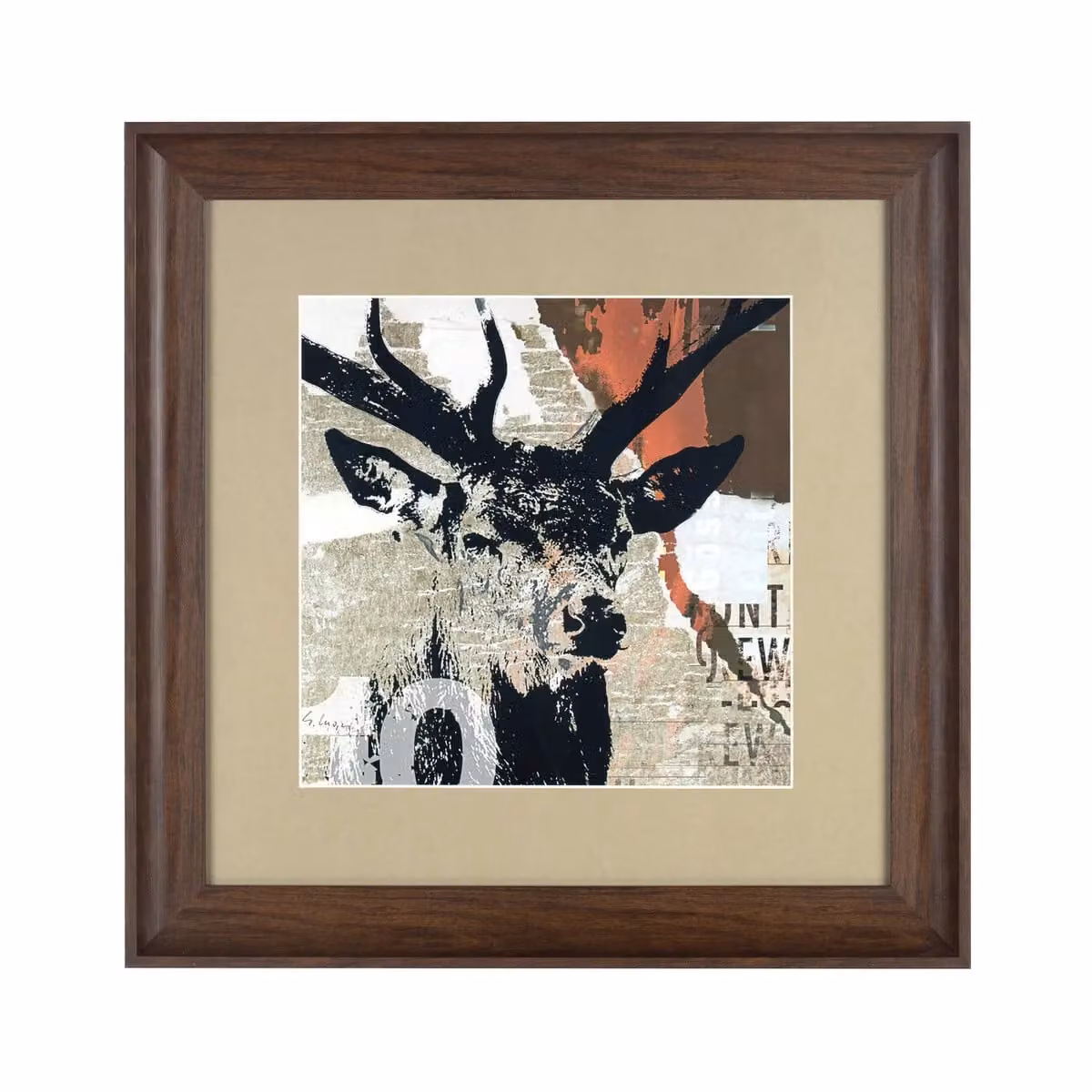 Orsina Abstract Stag Head Framed Wall Art in Brown, Red or Black – 3