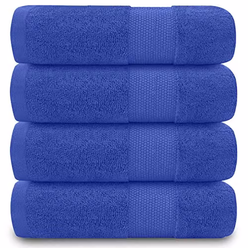 Gaveno Cavailia Premium 700 GSM Cotton Hand Towels, 4 Pack, Blue