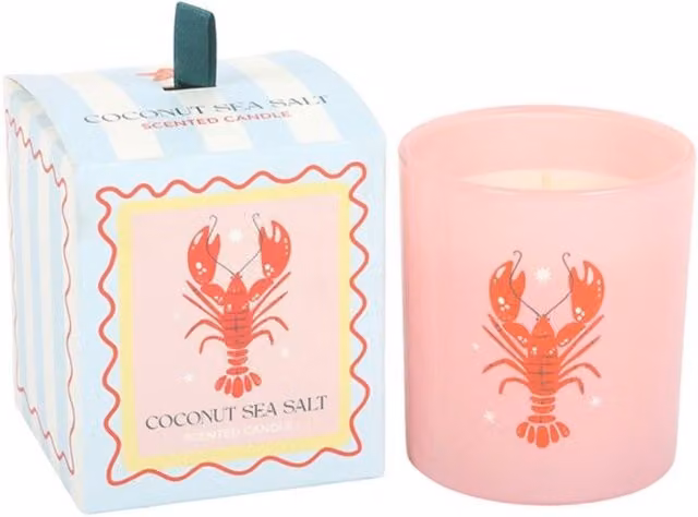 KDMK Orange Pastel Lobster Coconut Sea Salt Scented Glass Candle