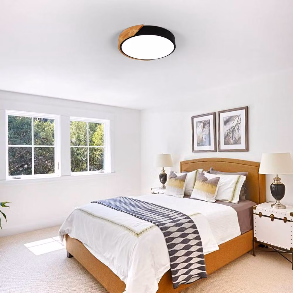 Goeco Modern Round LED Ceiling Light, 24W, 6500K, Diameter: 30 cm, Black – 3