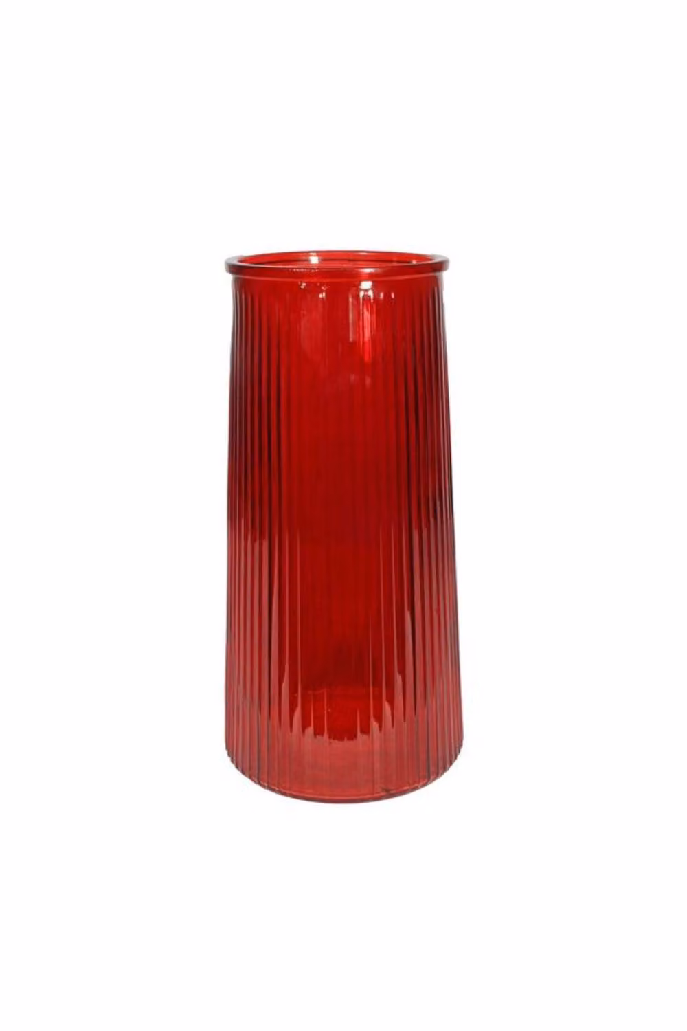KDMD Red Ribbed Graduated Glass Tabletop Vase – 2