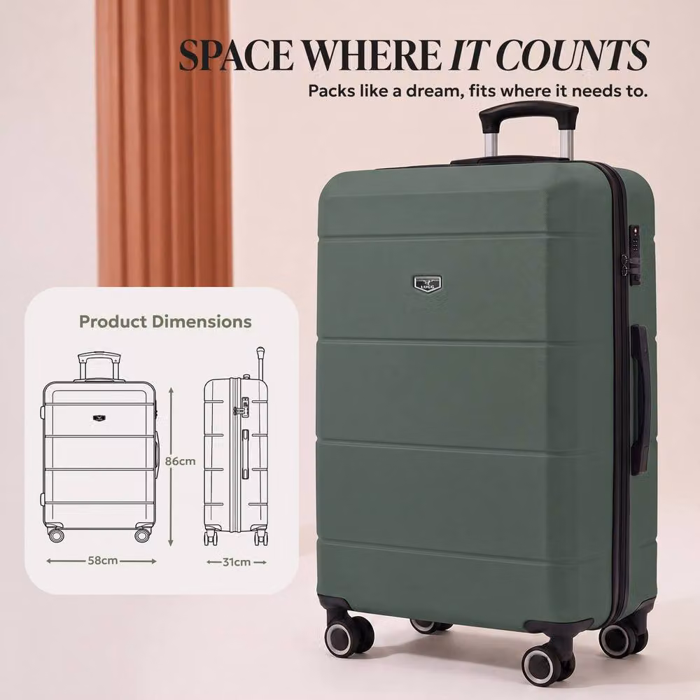Lugg Jetset 3-Piece Travel Set in Dark Green including 32 inch Suitcase, Duffel Bag and Toiletry Bag – 2