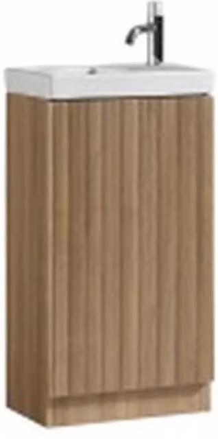 Bathroom Kingdom Flauto Oak Cloakroom Basin Vanity Unit, Brown