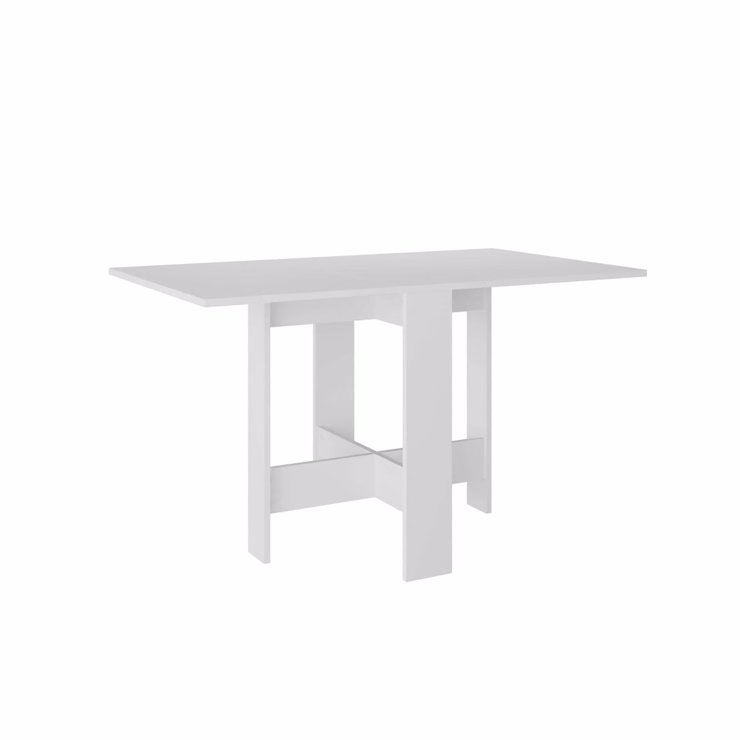 Decortie Artemio Foldable Rectangular Dining Table in White, W/D/H: 130 x 76 x 73.4 cm – 2