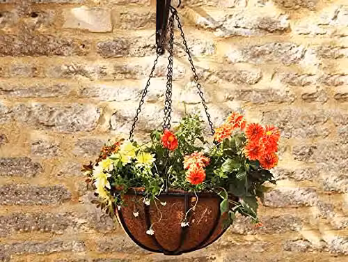 Garden Greatness Forge Metal Hanging Basket Planter with Coco Liner, Diameter: 45 cm – 2