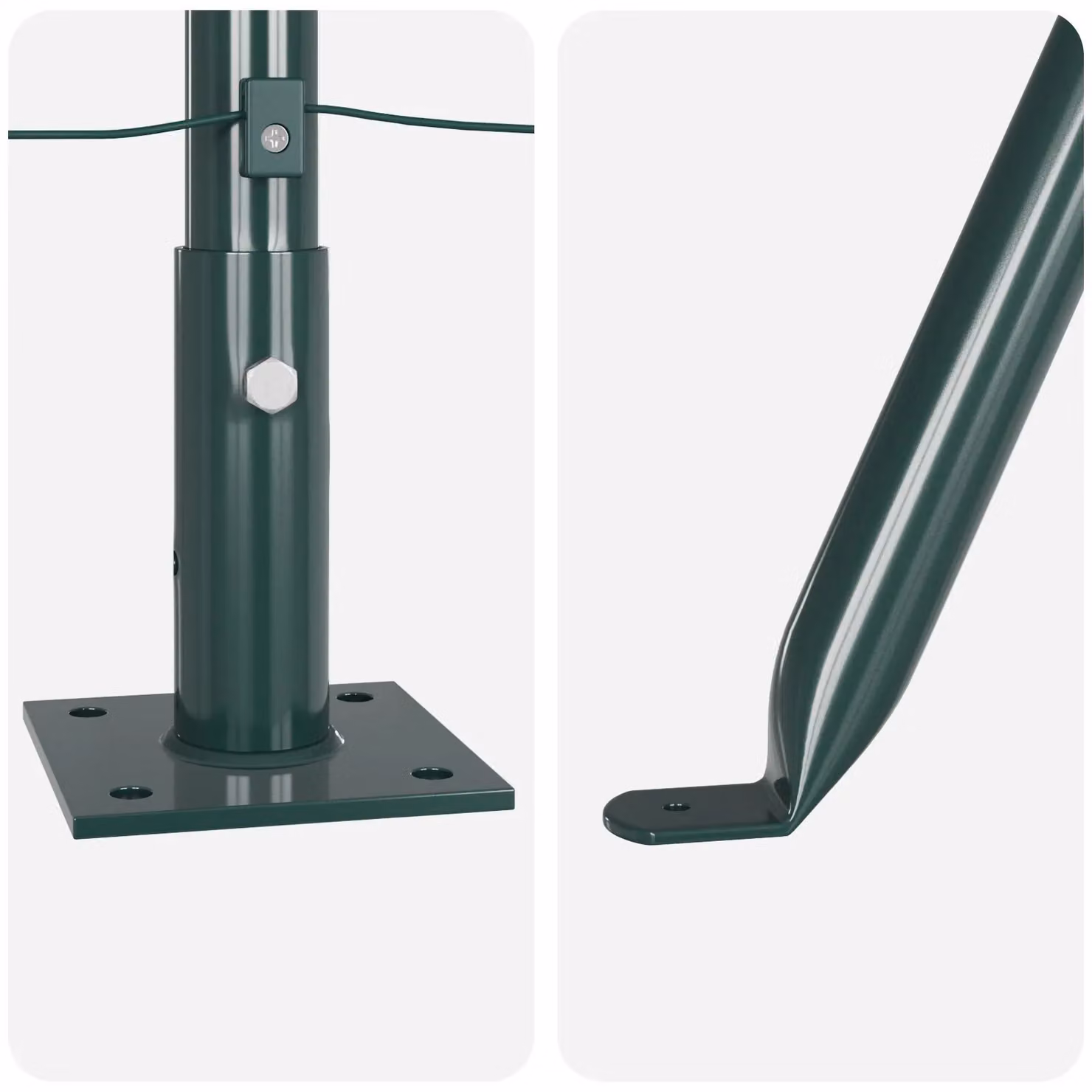 Berkfield Home Set of 7 Green Galvanised Steel Square Fence Posts, W/D/H: 3.2 x 3.2 x 70 cm – 5
