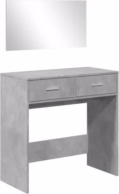 Berkfield Home Modern Dressing Table with Mirror in Concrete Grey, W/D/H: 80 x 39 x 80 cm