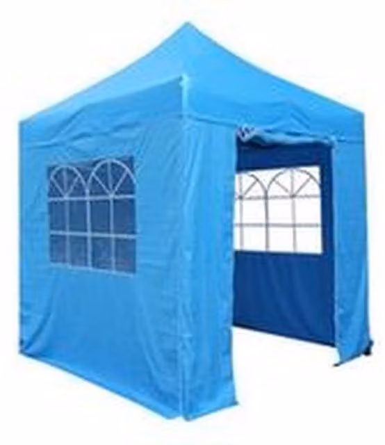All Seasons Gazebos 2x2m Pop Up Gazebo with 4 Side Panels in Light Blue