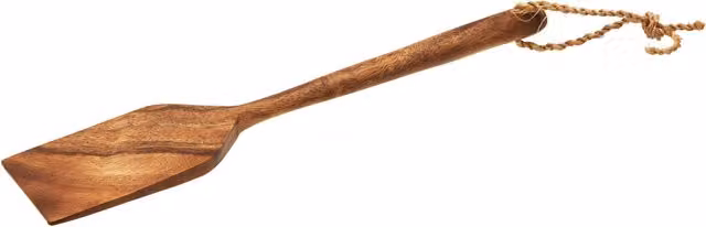 Orsina Acacia Wood Solid Spatula Turner in Brown with Hanging Loop and Non-Scratch Surface